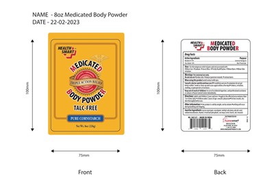 Label (8oz Medicated Body Powder)